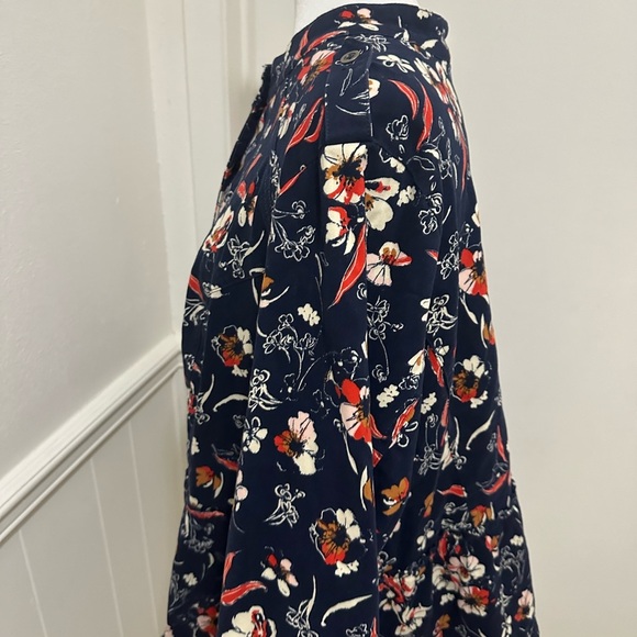 Motto Women's Navy Floral Print Ruffle Jacket size 2X - Picture 3 of 5